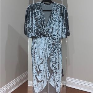 Zara midi woman dress velvet grey size L